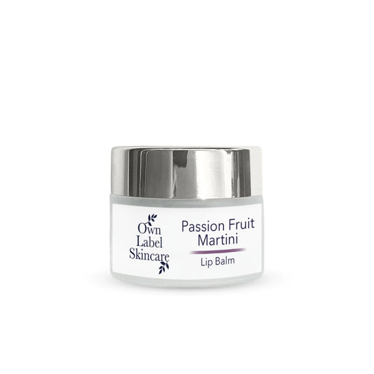PASSION FRUIT MARTINI LIP BALM own brand in glas sjar with choer lid
