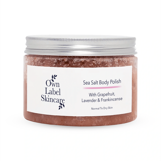 Grapefruit, Lavender & Frankincense Sea Salt Body Scrub | White Label Skincare