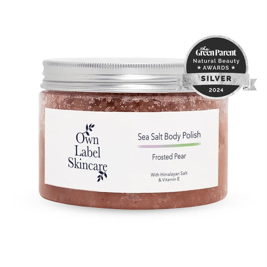 Frosted Pear Sea Salt Body Scrub | Own Label Skincare - ownlabelskincare