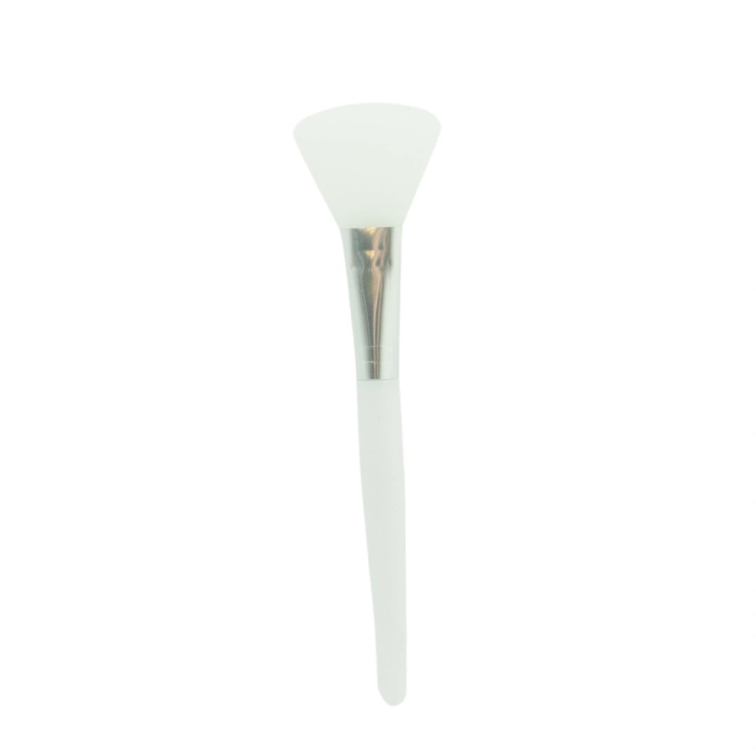 White & Chrome Silicone Face  Mask Brush