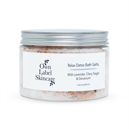 Relax - Lavender, Clary Sage & Geranium Bath Salt | White Label Skincare - ownlabelskincare